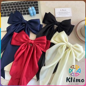 KLIMO Women Ribbon Elegant Long Bow Hairpin Hair Clip