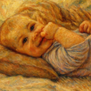 Tranh Nghệ thuật "Em Bé Đang Cười" VIETSMART ART - Acrylic 45 x 60cm