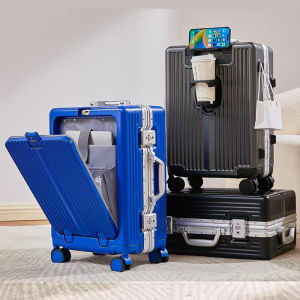 Exported to Japan Thickened One-Click Front Opening Trolley Case TSA Lock Multi-Function Luggage 20 Computer Boarding Bag
