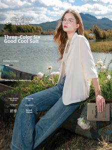 3COLOUR·S | Cooling Spring Summer 7/8 Sleeve Suit Jacket