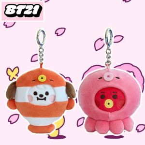 LINE FRIENDS | BT21 K-pop artist Keychain Pendant Doll Ocean Friends Series Keychain Cute Ornament Keychain Daily Travel Packaging Decoration