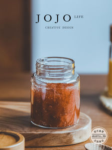 Jojos L Jasmine Sealed Storage Jar Coffee Bean Tea Leaf Storage Container Simple round Cylinder Glass Storage Pot for Kitchen