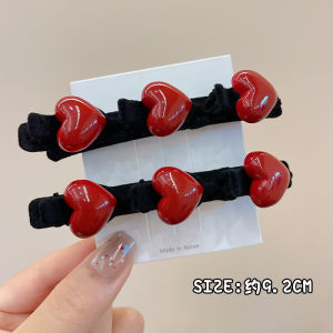 Princess Style Heart Shaped Hair Clip Womens Side Bangs Duckbill Clip Hair Accessories Fresh out New 2024 Winter Fashion