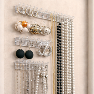 3/6/12/18pcs Necklace Storage Rack Behind Mirror Cabinet Door Anti-Tangle Jewelry Display Rack Suitable For Men And Women.