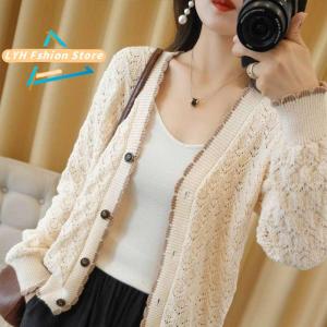 Plain Hollow Long-sleeved Knitted Blouses & Women's V-neck Open Shirts: A Comprehensive Guide