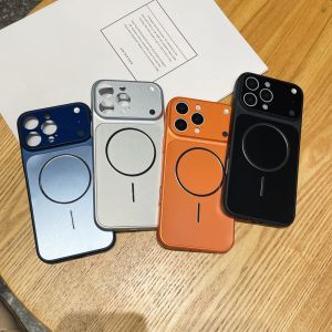 Magnetic for iPhone 17 16 15 14 13 Pro Max Case with Camera Lens Protector Compatible with Magnetic Slim Shockproof Bumper Soft Silicone Metallic Luster Phone Case for iPhone 17 Pro Max