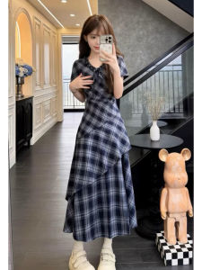LIRUSHAN | Petersham Short Sleeve Plaid V-Neck Dress For Petite Women