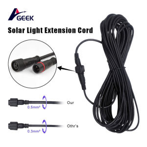 GEEK Solar extension cable 5M 10M solar extension cable DC double core 5M cable IP67 Waterproof solar cable extension cable suitable for all kinds of solar lamps