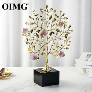 Luxury Prosperity Purple Crystal Fortune Tree Decorative Item