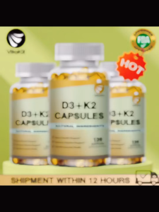 VitaKit D3+K2 Capsules Natural Ingredients 120 Capsules Bone Health Support Immune System Support Cardiovascular Health