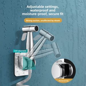 MONLEYTA | Adjustable Bathroom Shower Rack No Drilling Toilet Companion Rinse Gun Fixator Universal Bath Faucet Holder Stand Bracket