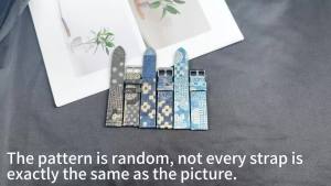20mm 22mm Nylon Sailcloth Leather Watch Strap Denim Random Pattern Twist Texture Irregular Watchband Quick Release Bracelet Belt