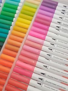 **【Goodbata】36/60/80/100/120 Spidol Warna Set Spidol Brush Pen 2 Tips Spidol Set Marker Drawing Pen**