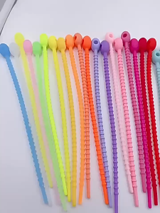 AI-C1275 Gantungan Kunci DIY Karet Serbaguna / Pengikat Kabel Headset Silikon Warna Warni / Strap