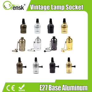 Vintage E26 E27 Lampholder Retro Metal Chain Industrial Lamp Base 110V 220V Aluminum Switch Socket For Pendant Light