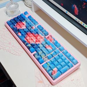 Rose Art side-engraved transparent keycaps suitable for all mechanical keyboards