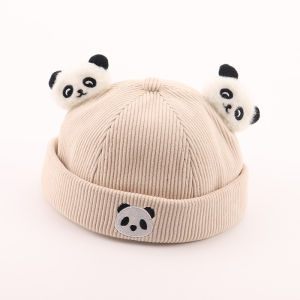 Cute Baby Boy Panda Owner Hat Autumn Winter Style Korean Version Childrens Fashionable Cabbage Skin Cap for Little Boys
