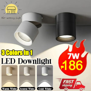 Led Downlight Ceiling Spotlight Surface Mount Foldable Adjustable Three Color Cct Modern Home Lighting