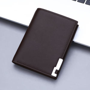 JOLIZEON Mens Short Casual Wallet Fashionable Fine Pattern Korean Style Multifunctional Leather Pouch Long Wallet