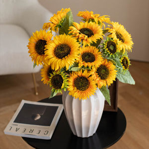 1PCS Artificial Sunflower Rose plastic flower Bouquet Chain Decoration For Home wedding Party