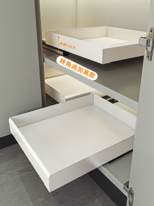 Punch-Free Ultra-Deep Cabinet Pull-out Basket Kitchen Pull-out Storage Rack Narrow Cabinet Cabinet Corner Corner Seasoning Can