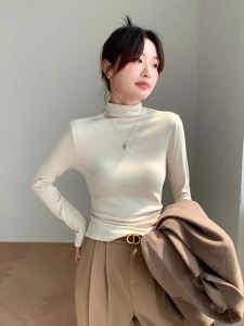 Dazzlin Fesyen Jenis Baru Musim Gugur dan Sejuk Kemeja Lengan Panjang Kemeja Lengan Panjang Kemeja Lengan Panjang Rasa Reka Bentuk Kolar Separuh Tinggi a Baru Rasa Mewah Lengan Panjang Pakaian Luar T Baju Wanita