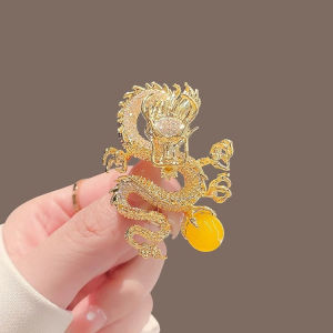 Chinese Dragon Brooch Fashion Crystal Rhinestone Jewelry Pins Luxulry Accessories