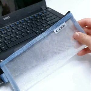 VK Pencil Case Clear Mesh Pouch Office Tools Student Pen Bag Portable Stationary School Supplies