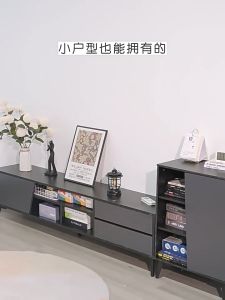 Home TV cabinet 120/140cm extendable modern large capacity partitioned storage TV desk