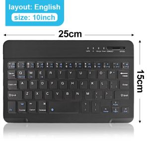 KEBIDUMEI Bluetooth Keyboard Mini Rechargeable Keyboard Portable Keyboard Russian/English Dual Language for PC Laptop Tablet