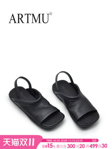 Artmu Genuine Leather Flat Bottom Sandals Womens Style 2025 New Outdoor Wear Open Toe Roman Sandals Comfortable Versatile