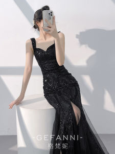 New Evening Dress Banquet Style Elegant Premium Luxury Unique Hostess Glitter Fish Tail