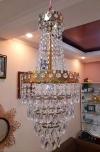 Lampu hias ruang tamu mahkota kristal liontin