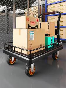 Folding Portable Handcart with Guardrail