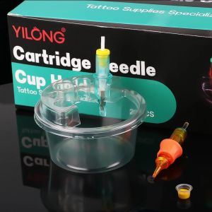 20pcs/box Tattoo Needle Cup Holder - Disposable Cleaning Cup for Tattoo and Embroidery Needle - Integrated Needle Cleaning