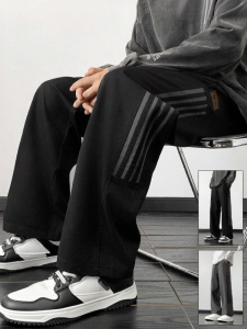 Warrior | Autumn New Loose Straight Workwear Pants with Stripes