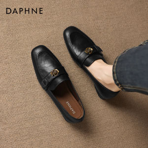 Daphne | Black Womens Autumn Winter Commuter Platform Camellia Loafers