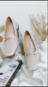 Queenza Gwen Shoes Wanita Sepatu Balet Pantofel Tingi 2 Cm Bahan Glossy