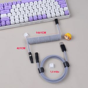 Cáp Bàn Phím USB LANO FGG Dạng Cuộn Loại C Với Đầu Nối Kim Loại Aviator Phụ Kiện Bàn Phím Chơi Game