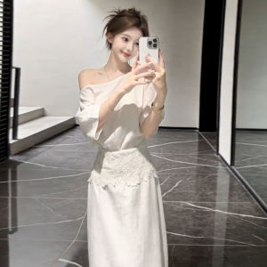 Karrar betsey | Đầm Dài Trắng Elegance Outfit Mùa Hè