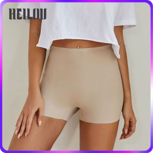 HEILOU Euro Hot Ice Silk Safety Short Pants Summer Black Beige Panties Plus Size Seamless Boxers for Women