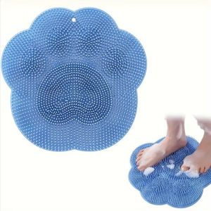 1Pcs Silicone Bath Massage Mat Shower Foot And Back Brush Wall Mounted Bathroom Foot Wash Mat With Suction Cup