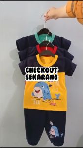Setelan Baju Bayi Anak Laki-Laki Motif Karakter PAUS