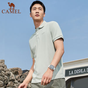 Cameljeans เสื้อโปโลผู้ชายแขนสั้นเสื้อเชิ้ตมีปกกีฬาแขนสั้นแห้งเร็วระบายอากาศฤดูร้อน