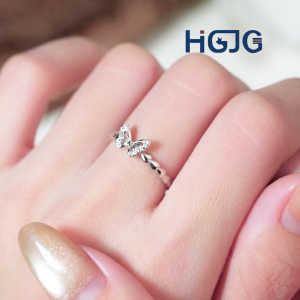 Nhẫn Bạc Nữ Họa Tiết Bướm Nhỏ HGJG Bạc 925 Phong Cách Thanh Lịch Nhẫn Nữ Phụ Kiện Trang Sức