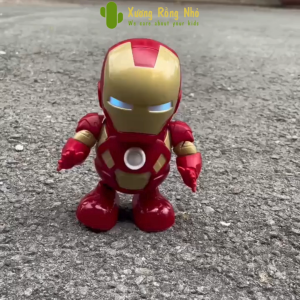 Robot Người Sắt Nhảy Múa Có Đèn Và Nhạc Đồ Chơi Iron Hero Phát Sáng Di Chuyển Thông Minh Cho Bé
