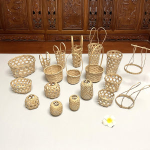 Handcrafted Small Bamboo Products Chicken Coop Earless And Earless Bamboo Basket Milk Tea Cup Handheld Basket Jinyuan Bamboo Child