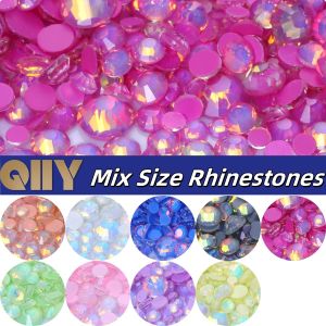 Mix Size Glass Non Hotfix Rhinestones 1440Pcs Mocha Opal Series Glitter Crystal For Wedding Dress Garment Nail Art Decoration