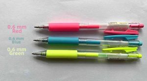 Colorful Fluorescent Pens 0.6mm Click Type Writing Tools for Students Marking Coloring Pure Era Yellow Green Blue 3 Colors Pens