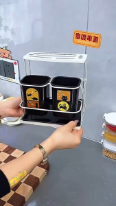 Kệ đựng dao kéo muỗng đũa dán tường không cần khoan lỗ